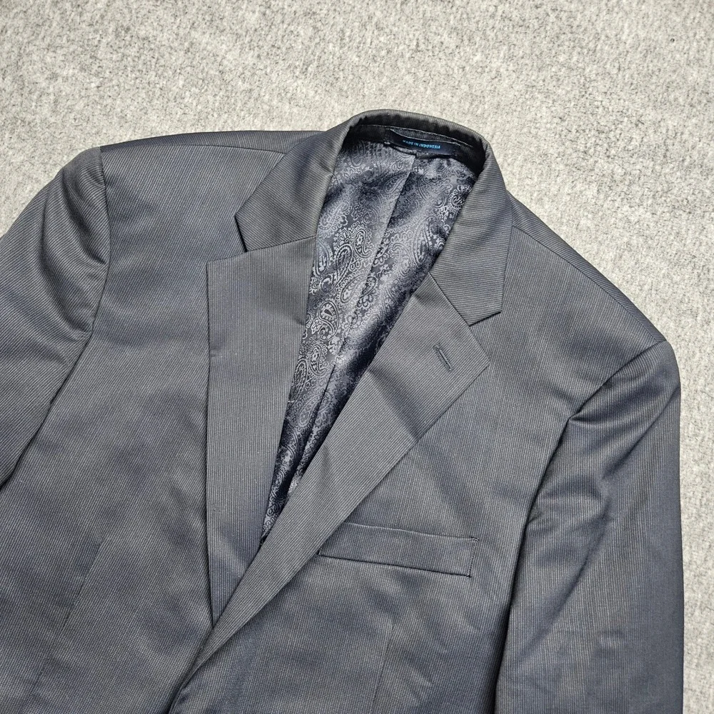 Material London Marzotto Suit Jacket Mens 38R Charcoal Grey Wool Blend Blazer